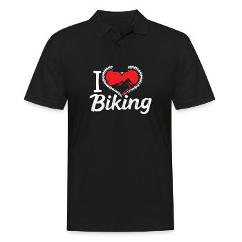 J’aime faire du vélo Vélo Vélo Gravel Vélo VTT - Polo Homme - noir - Devant - Kai (181cm)