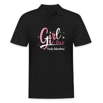 fille papa fièrement surpassé en nombre fille papa père papa - Polo Homme - noir - Devant - Kai (181cm)