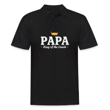 Dad King of the Couch Funny Dad Saying Fathers - Men's Polo Shirt - black - Front - Kai (181cm)