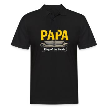 Dad King of the Couch Funny Dad Saying Fathers - Men's Polo Shirt - black - Front - Kai (181cm)