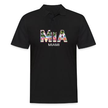 Miami Mia Miami – Ambiance tropicale pour les fans des États-Unis - Polo Homme - noir - Devant - Kai (181cm)