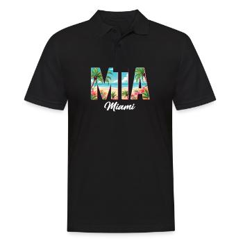 Miami Mia Miami – Ambiance tropicale pour les fans des États-Unis - Polo Homme - noir - Devant - Kai (181cm)