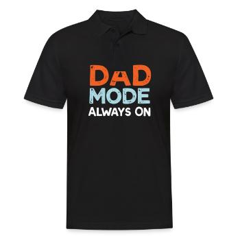 Dad Mode Always On Lustiger Papa Spruch Väter - Männer Poloshirt - Schwarz - Vorne - Kai (181cm)