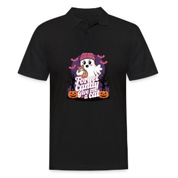 Halloween Cat Forget Candy Give Me A Cat - Men's Polo Shirt - black - Front - Kai (181cm)