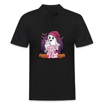 Halloween Cat Forget Candy Give Me A Cat - Men's Polo Shirt - black - Front - Kai (181cm)