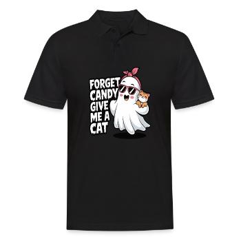 Halloween Cat Forget Candy Give Me A Cat - Men's Polo Shirt - black - Front - Kai (181cm)