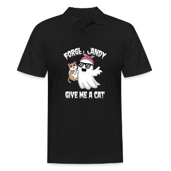 Halloween Cat Forget Candy Give Me A Cat - Männer Poloshirt - Schwarz - Vorne - Kai (181cm)