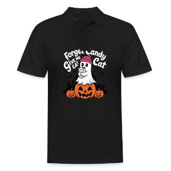 Halloween Cat Forget Candy Give Me A Cat - Men's Polo Shirt - black - Front - Kai (181cm)