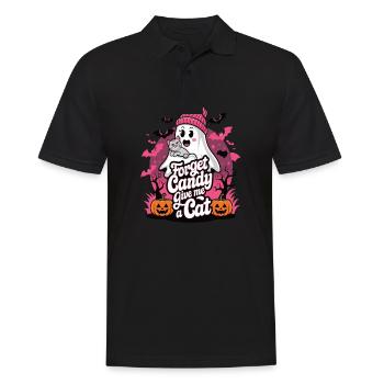 Halloween Cat Forget Candy Give Me A Cat - Men's Polo Shirt - black - Front - Kai (181cm)
