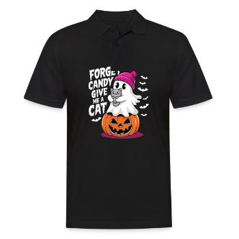 Halloween Cat Forget Candy Give Me A Cat - Men's Polo Shirt - black - Front - Kai (181cm)