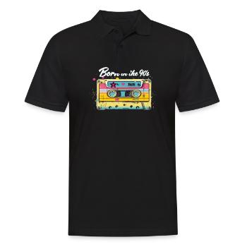 Born in the 90's Cassette Retro Look 90s Fans - Men's Polo Shirt - black - Front - Kai (181cm)