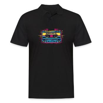 Born in the 90's Cassette Retro Look 90s Fans - Men's Polo Shirt - black - Front - Kai (181cm)