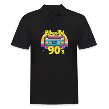 Born in the 90's Cassette Retro Look 90s Fans - Men's Polo Shirt - black - Front - Kai (181cm)