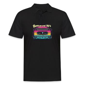 Born in the 90's Cassette Retro Look 90s Fans - Men's Polo Shirt - black - Front - Kai (181cm)