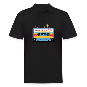 Born in the 90's Cassette Retro Look 90s Fans - Men's Polo Shirt - black - Front - Kai (181cm)