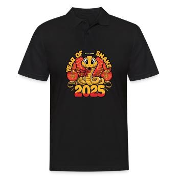 Chinesisches Jahr 2025 Jahr der Schlange - Männer Poloshirt - Schwarz - Vorne - Kai (181cm)