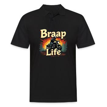 Motorrad Motorradfahrer Motorrad Maschine - Männer Poloshirt - Schwarz - Vorne - Kai (181cm)