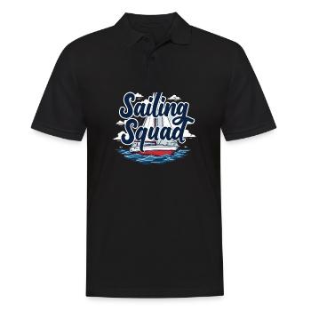 Sailing Squad – Design maritime pour les amateurs de voile - Polo Homme - noir - Devant - Kai (181cm)