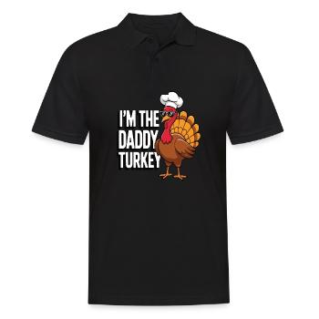 Papa Dinde Thanksgiving - Polo Homme - noir - Devant - Kai (181cm)