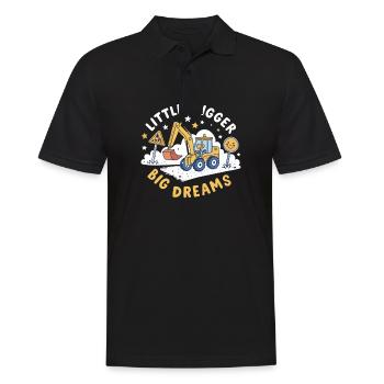 Little Digger Big Dreams – Süßes Bagger Design - Männer Poloshirt - Schwarz - Vorne - Kai (181cm)