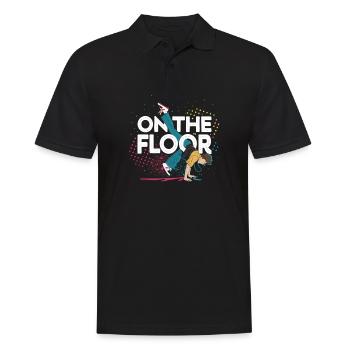 Sur le sol - Conception Breakdance Cool - Polo Homme - noir - Devant - Kai (181cm)
