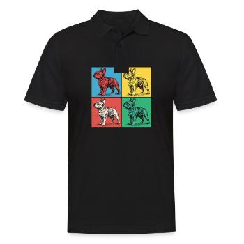 Französische Bulldogge Pop-Art Design - Männer Poloshirt - Schwarz - Vorne - Kai (181cm)