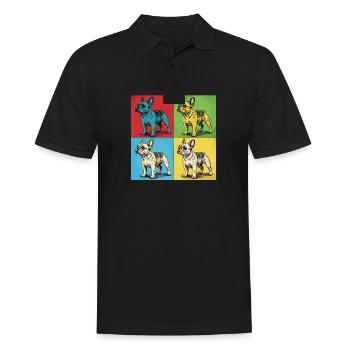 Französische Bulldogge Pop-Art Design - Männer Poloshirt - Schwarz - Vorne - Kai (181cm)