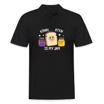 Funny Kindergarten Design – Breakfast Outfit - Men's Polo Shirt - black - Front - Kai (181cm)