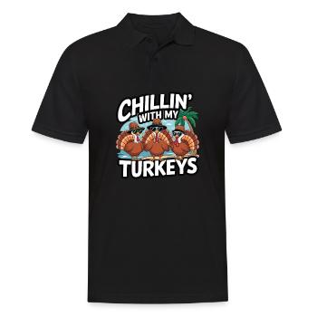 Dinde drôle de Thanksgiving - Polo Homme - noir - Devant - Kai (181cm)