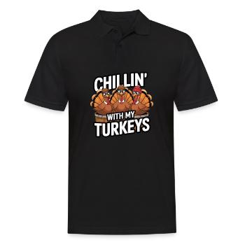 Dinde drôle de Thanksgiving - Polo Homme - noir - Devant - Kai (181cm)