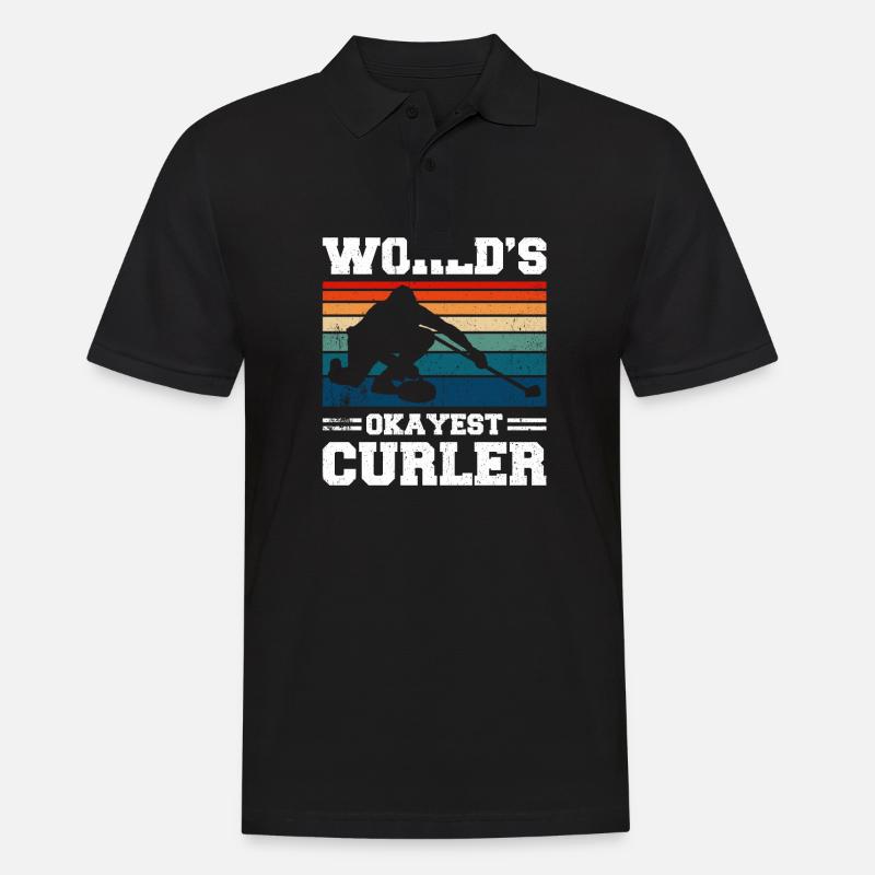 Curling Sport Curling - Männer Poloshirt - Schwarz