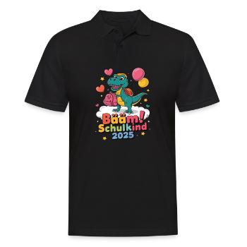 Schulkind 2025 Einschulung Schulanfang - Männer Poloshirt - Schwarz - Vorne - Kai (181cm)