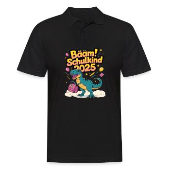 Schulkind 2025 Einschulung Schulanfang - Männer Poloshirt - Schwarz - Vorne - Kai (181cm)