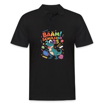 Schulkind 2025 Einschulung Schulanfang - Männer Poloshirt - Schwarz - Vorne - Kai (181cm)