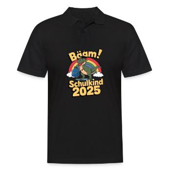 Schulkind 2025 Einschulung Schulanfang - Männer Poloshirt - Schwarz - Vorne - Kai (181cm)