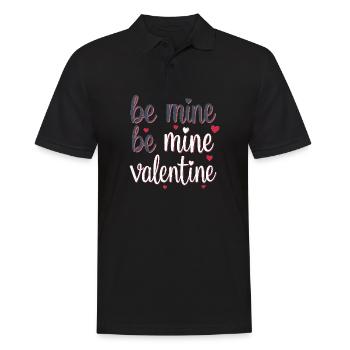 Be Mine Valentinstag Romantisches Outfit mit Herz - Männer Poloshirt - Schwarz - Vorne - Kai (181cm)