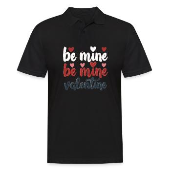 Be Mine Valentinstag Romantisches Outfit mit Herz - Männer Poloshirt - Schwarz - Vorne - Kai (181cm)