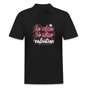 Be Mine Valentinstag Romantisches Outfit mit Herz - Männer Poloshirt - Schwarz - Vorne - Kai (181cm)