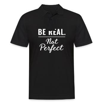 Être réel Motiv Inspiration Confiance en soi - Polo Homme - noir - Devant - Kai (181cm)