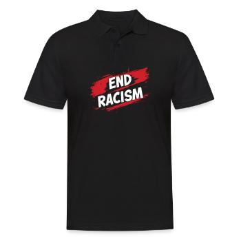 Anti-Rassismus Gleichberechtigung & Vielfalt - Männer Poloshirt - Schwarz - Vorne - Kai (181cm)
