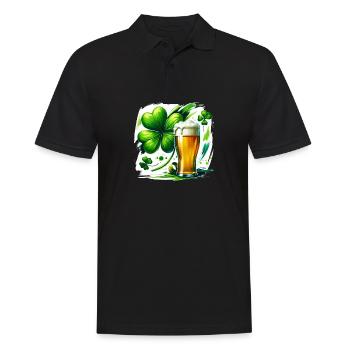 Happy St. Patrick's Day Design Kleeblatt Bier - Männer Poloshirt - Schwarz - Vorne - Kai (181cm)