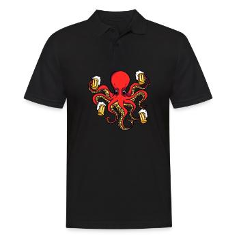 OCTABEER Poulpe avec chopes à bière Fête - Polo Homme - noir - Devant - Kai (181cm)