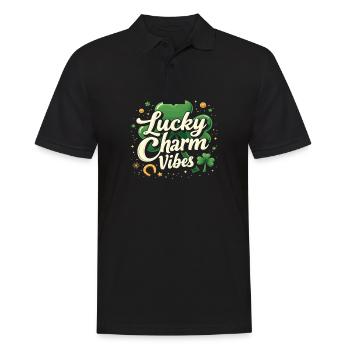 Lucky Charm Vibes Lucky Clover Lucky Positive - Men's Polo Shirt - black - Front - Kai (181cm)