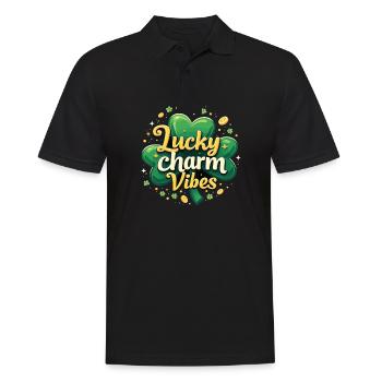 Lucky Charm Vibes Lucky Clover Lucky Positive - Men's Polo Shirt - black - Front - Kai (181cm)