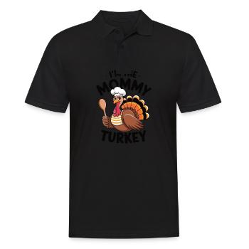 Mommy Turkey Thanksgiving - Männer Poloshirt - Schwarz - Vorne - Kai (181cm)