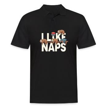 Sloth Sleep Funny Relax Outfit Nap - Men's Polo Shirt - black - Front - Kai (181cm)