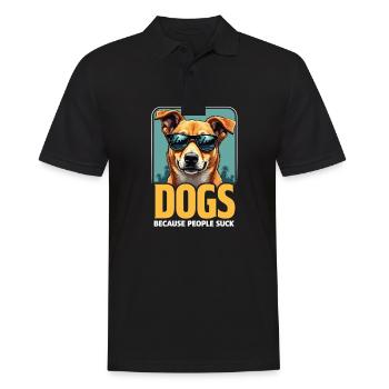 Drôle de chien propriétaire Chien amoureux chien - Polo Homme - noir - Devant - Kai (181cm)