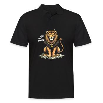 Hustle King – Lion Lion Winners & Movers & Shakers - Men's Polo Shirt - black - Front - Kai (181cm)