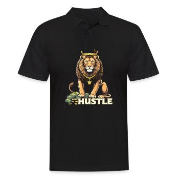 Hustle King – Lion Lion Winners & Movers & Shakers - Men's Polo Shirt - black - Front - Kai (181cm)