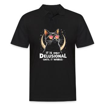 Chat délirant Chat Chats rétro Amoureux des chats - Polo Homme - noir - Devant - Kai (181cm)